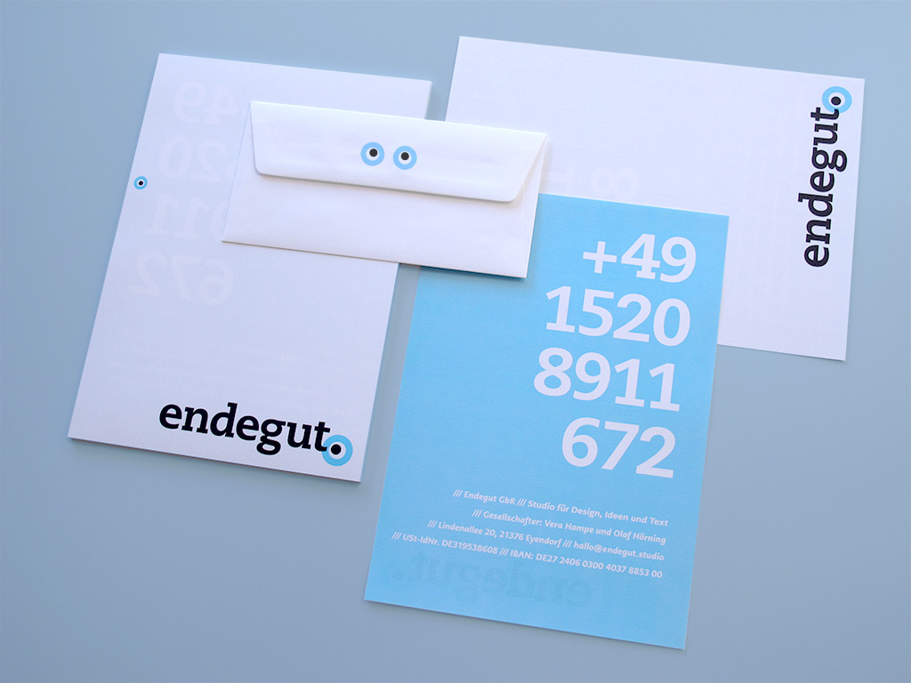 Das Briefpapier von Endegut: Studio für Design, Ideen und Text