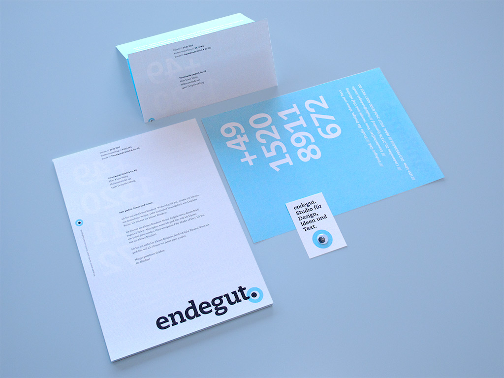 Das Briefpapier von Endegut: Studio für Design, Ideen und Text