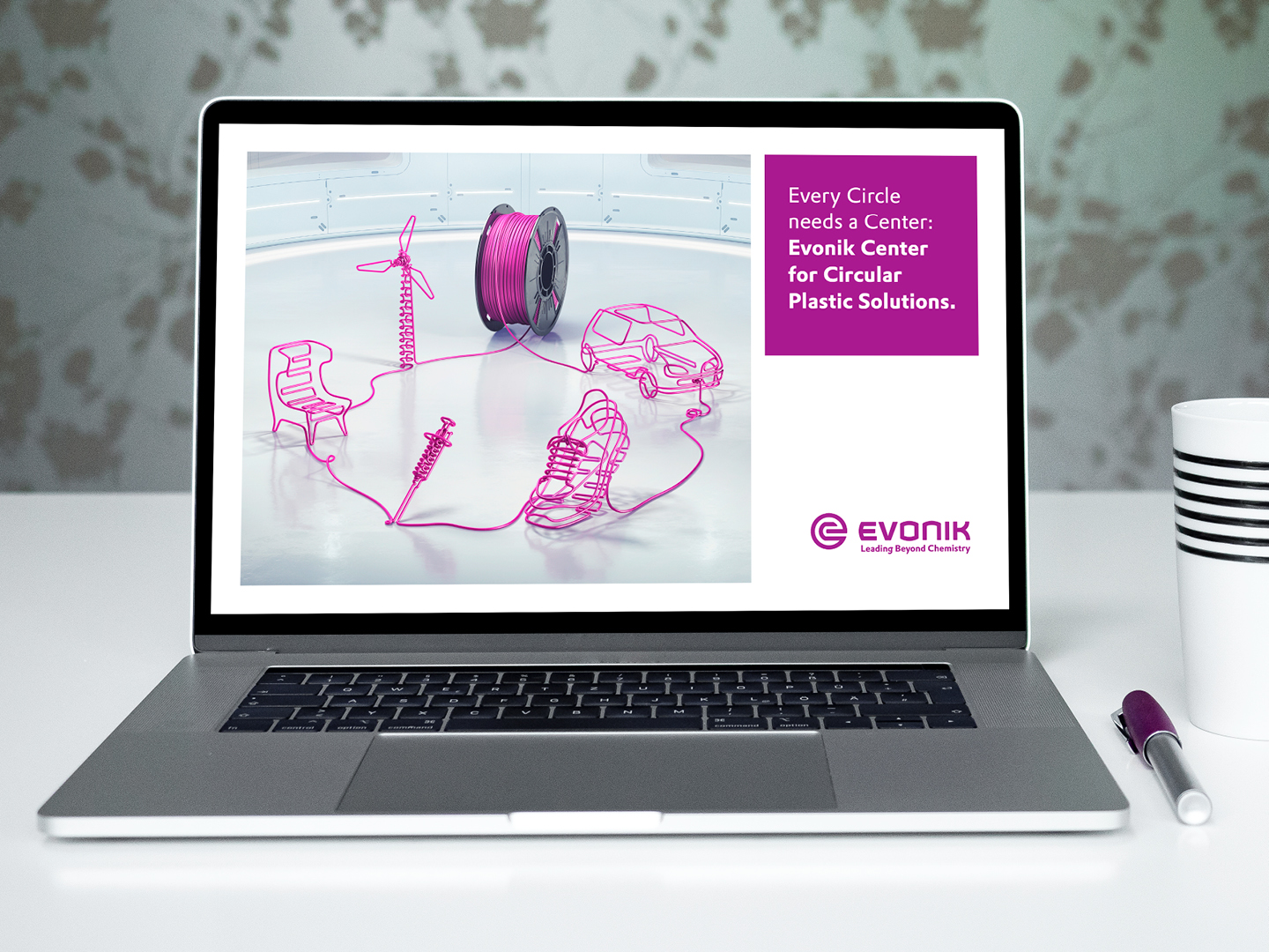 Das Keyvisual „Filament“ für das Circular Plastics Program von Evonik.